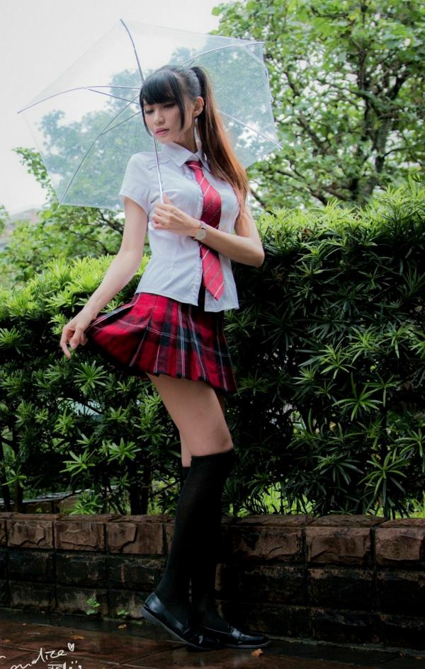    台湾模特蔡译心Candice《你的名字》同人写真：清纯JK校服校园漫步，治愈系美少女人气力作第9张图片