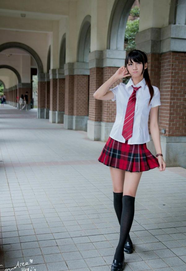    台湾模特蔡译心Candice《你的名字》同人写真：清纯JK校服校园漫步，治愈系美少女人气力作第26张图片