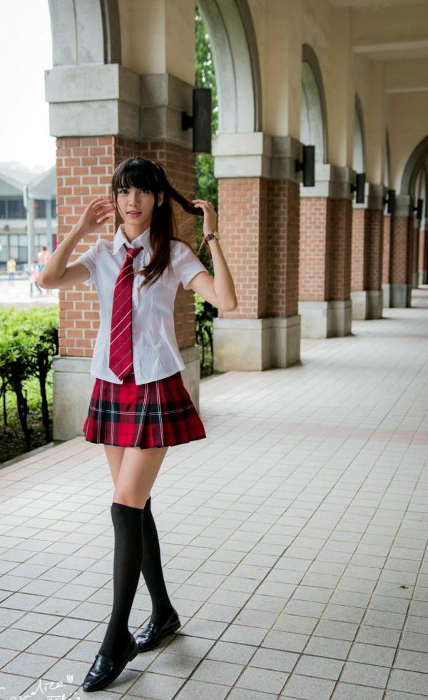    台湾模特蔡译心Candice《你的名字》同人写真：清纯JK校服校园漫步，治愈系美少女人气力作第31张图片