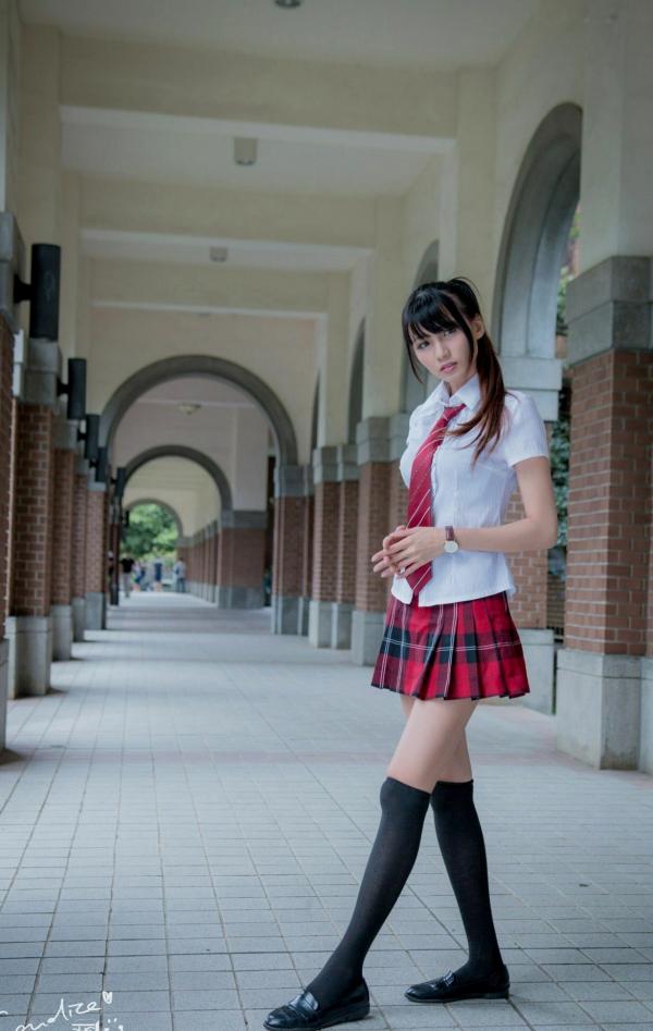    台湾模特蔡译心Candice《你的名字》同人写真：清纯JK校服校园漫步，治愈系美少女人气力作第37张图片