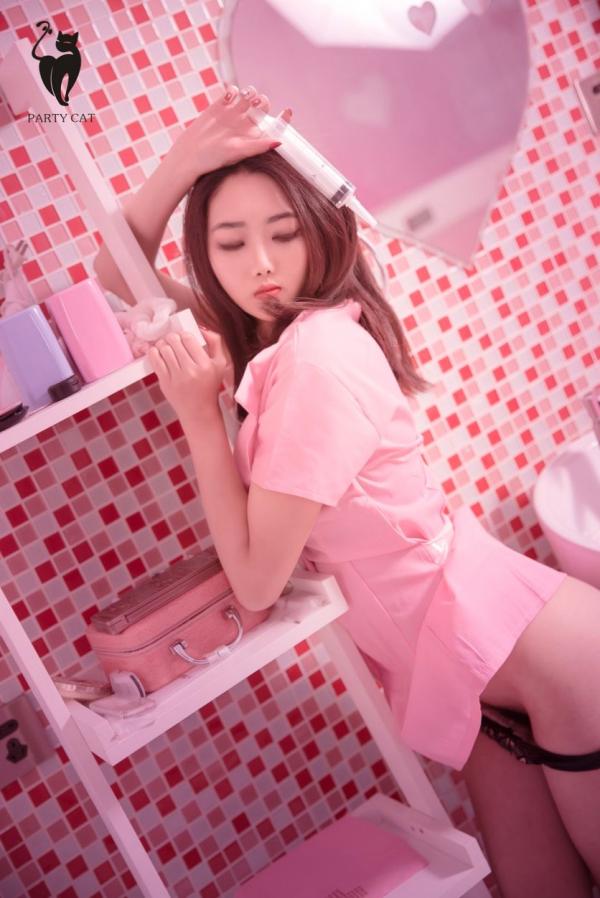    PARTYCAT轰趴猫N57期粉色浴室蕾丝内衣护士角色扮演，极致诱惑私房套图第7张图片