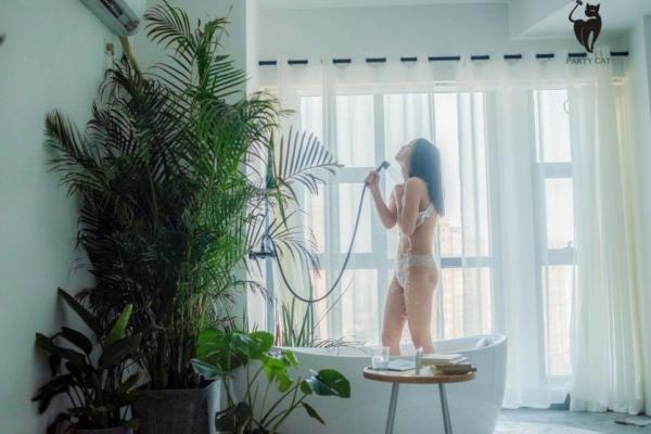    [PARTYCAT]轰趴猫特刊玉女浴室私房写真，清新清纯蕾丝诱惑大尺度套图[37P]第13张图片