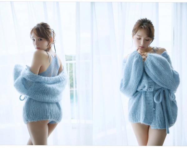 篠崎愛 筱崎爱  篠崎愛 - 旬撮ガール vol.1 纯欲女神写真：蕾丝内衣、居家慵懒针织衫与湿身浴缸诱惑，童颜巨乳尽显极致魅力第17张图片