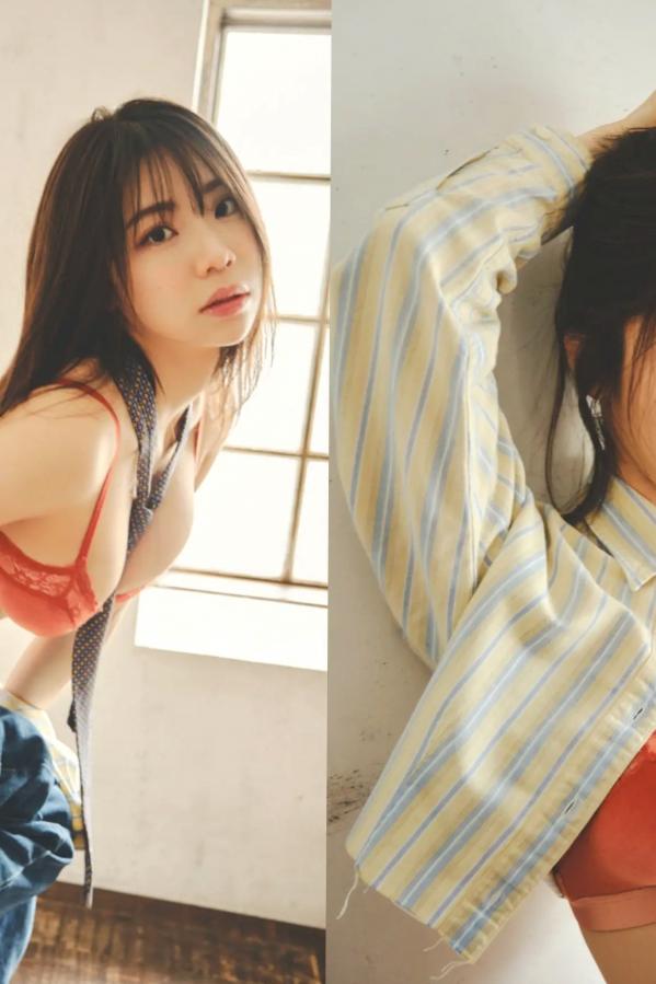 鈴木ふみ奈 铃木富美奈  鈴木ふみ奈 - 私を捕まえて 黄色深V泳衣与红色内衣性感私房写真第9张图片