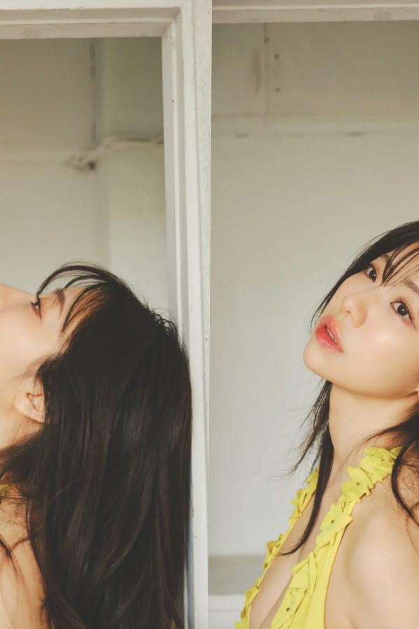 鈴木ふみ奈 铃木富美奈  鈴木ふみ奈 - 私を捕まえて 黄色深V泳衣与红色内衣性感私房写真第18张图片