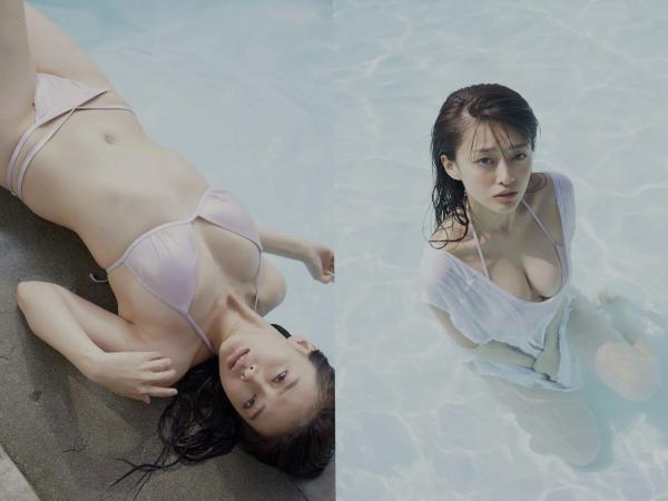 山地まり 山地麻里  山地まり - 山盛りFine：海边与泳池湿身写真，展现极致清纯童颜与傲人身材曲线第12张图片
