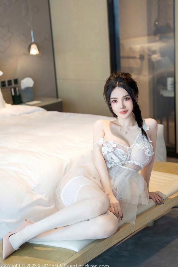 潘娇娇 潘娇娇  星颜社196期：潘娇娇演绎白色蕾丝情趣内衣，极致诱惑私房照，展现白嫩肌肤与曼妙身材，无圣光大尺度唯美摄影大片第15张图片