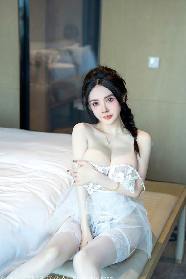 潘娇娇 潘娇娇  星颜社196期：潘娇娇演绎白色蕾丝情趣内衣，极致诱惑私房照，展现白嫩肌肤与曼妙身材，无圣光大尺度唯美摄影大片第30张图片