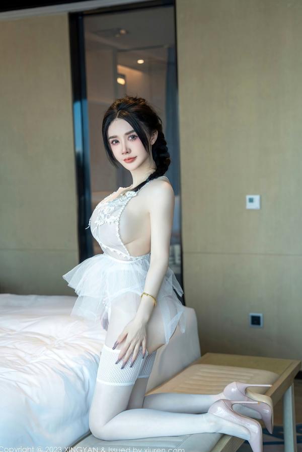 潘娇娇 潘娇娇  星颜社196期：潘娇娇演绎白色蕾丝情趣内衣，极致诱惑私房照，展现白嫩肌肤与曼妙身材，无圣光大尺度唯美摄影大片第31张图片