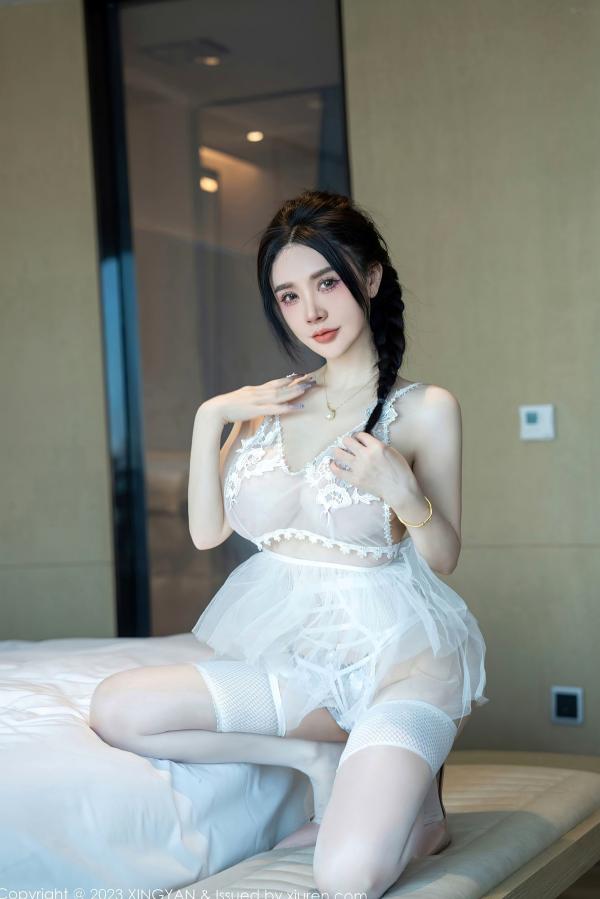 潘娇娇 潘娇娇  星颜社196期：潘娇娇演绎白色蕾丝情趣内衣，极致诱惑私房照，展现白嫩肌肤与曼妙身材，无圣光大尺度唯美摄影大片第36张图片