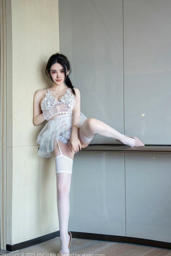 潘娇娇 潘娇娇  星颜社196期：潘娇娇演绎白色蕾丝情趣内衣，极致诱惑私房照，展现白嫩肌肤与曼妙身材，无圣光大尺度唯美摄影大片第49张图片