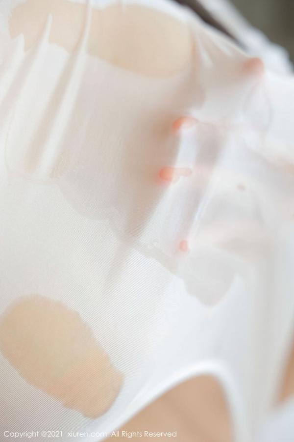 朱可 barbie可儿 朱可儿丰腴有致 白色连体衣系列第31张图片