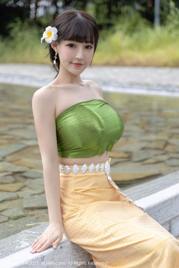 朱可 barbie可儿 朱可儿桂林旅拍 傣族风格异域风情第3张图片