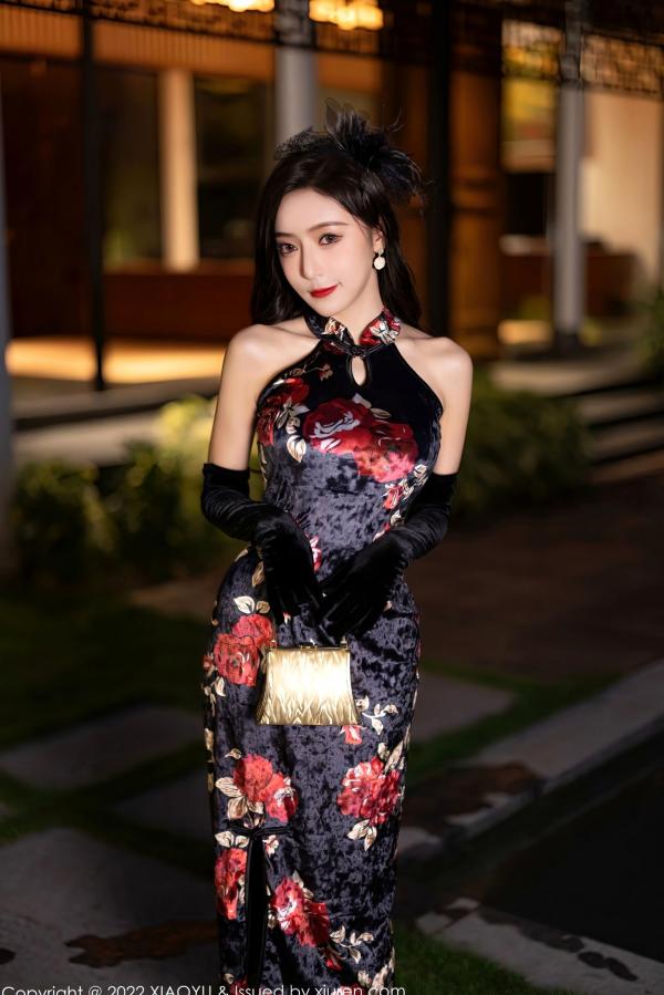 王馨瑶   XiaoYu语画界-909-王馨瑶Yanni-复古旗袍名伶私房写真-极致黑丝诱惑-大尺度视觉盛宴第5张图片
