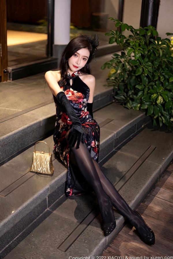 王馨瑶   XiaoYu语画界-909-王馨瑶Yanni-复古旗袍名伶私房写真-极致黑丝诱惑-大尺度视觉盛宴第12张图片