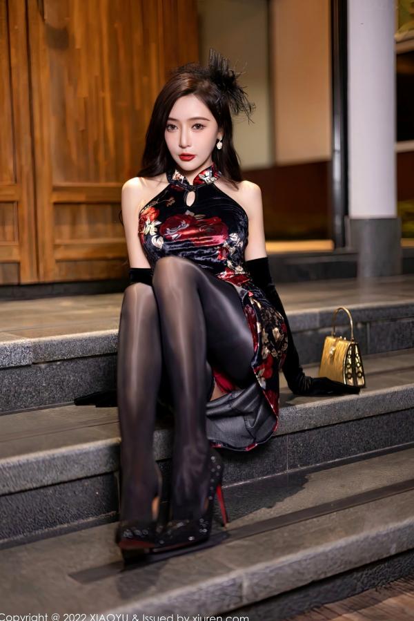 王馨瑶   XiaoYu语画界-909-王馨瑶Yanni-复古旗袍名伶私房写真-极致黑丝诱惑-大尺度视觉盛宴第16张图片