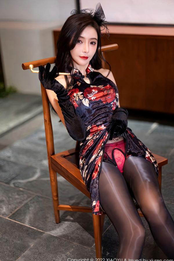 王馨瑶   XiaoYu语画界-909-王馨瑶Yanni-复古旗袍名伶私房写真-极致黑丝诱惑-大尺度视觉盛宴第42张图片