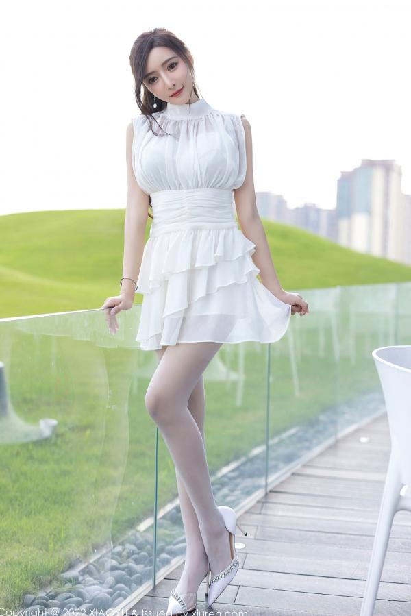 王馨瑶   XiaoYu语画界-822-王馨瑶Yanni-白色连衣裙白丝蕾丝内衣-性感私房大尺度美图-2022.07.18第8张图片