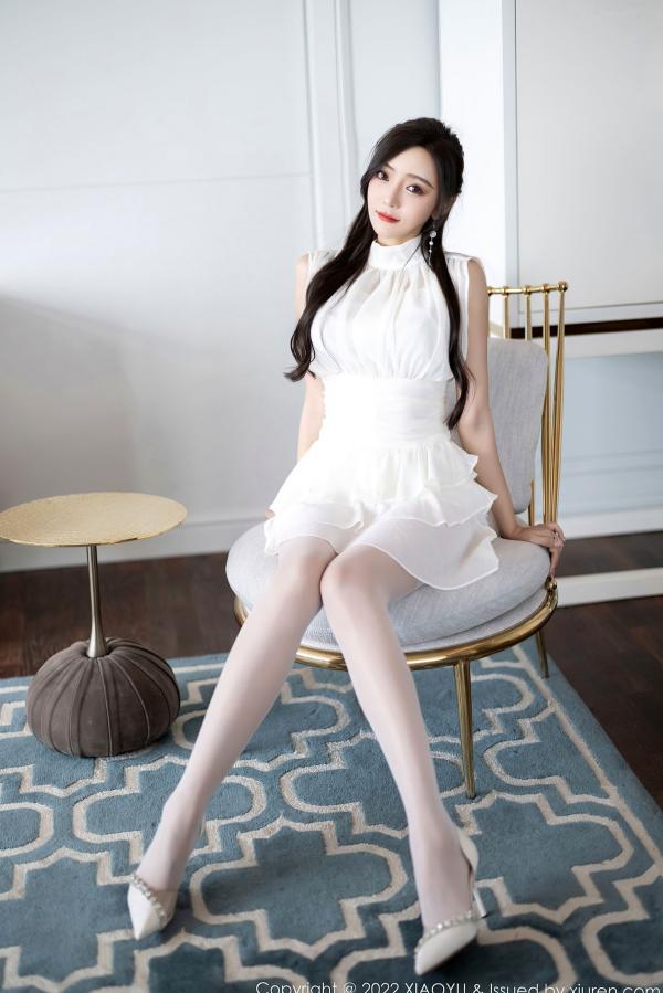 王馨瑶   XiaoYu语画界-822-王馨瑶Yanni-白色连衣裙白丝蕾丝内衣-性感私房大尺度美图-2022.07.18第10张图片