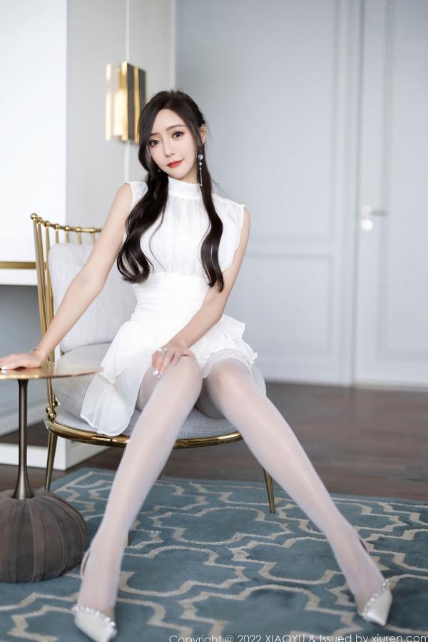 王馨瑶   XiaoYu语画界-822-王馨瑶Yanni-白色连衣裙白丝蕾丝内衣-性感私房大尺度美图-2022.07.18第14张图片