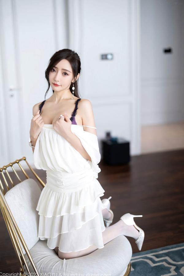 王馨瑶   XiaoYu语画界-822-王馨瑶Yanni-白色连衣裙白丝蕾丝内衣-性感私房大尺度美图-2022.07.18第32张图片
