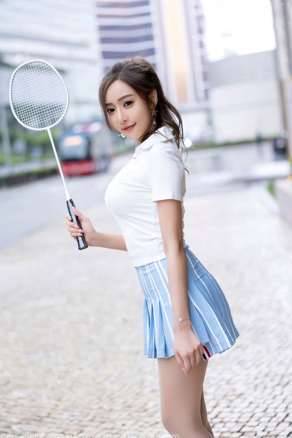 王馨瑶   XiaoYu语画界-803王馨瑶Yanni-羽毛球运动风私房，白蕾丝内衣肉丝诱惑，极品曼妙身材，无圣光极致感官大尺度写真第13张图片