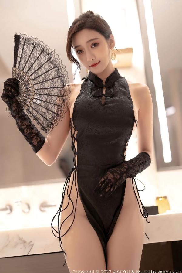 王馨瑶   XiaoYu语画界-752-王馨瑶Yanni-黑色诱惑镂空旗袍美腿大赏-极致超薄肉丝诱惑写真-无圣光大尺度第10张图片