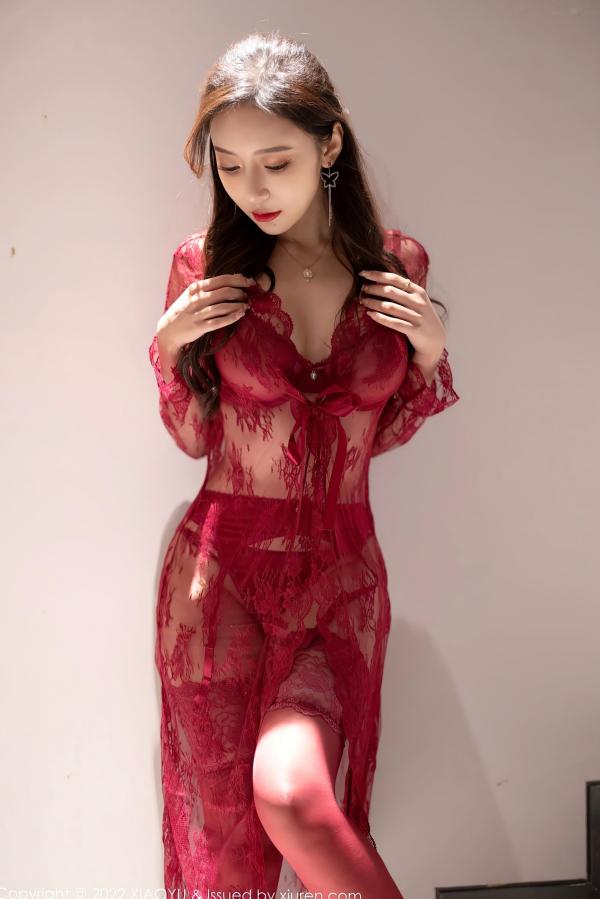 王馨瑶   XiaoYu语画界699期：王馨瑶Yanni绝美红丝私房写真，红色蕾丝内衣诱惑尽显，冷艳性感，极品视觉盛宴第16张图片