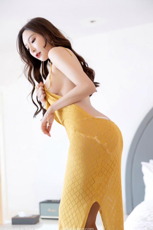 王馨瑶   XiaoYu语画界-675-王馨瑶Yanni-云南心愿旅拍黄色露背长裙极品私房气质女神大尺度写真第66张图片