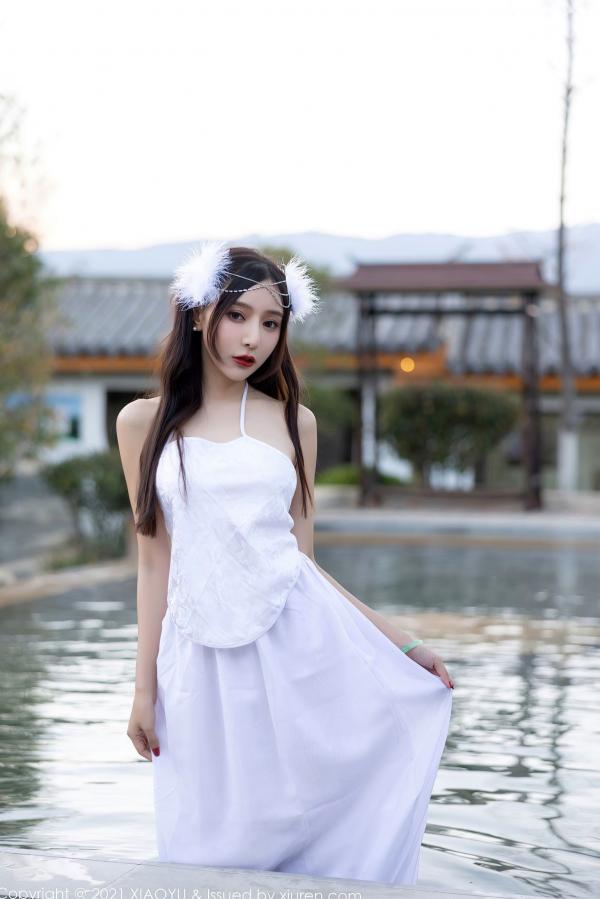 王馨瑶   XiaoYu语画界-672-王馨瑶Yanni-云南泳池旅拍白纱古装写真-唯美户外私房大尺度合集第22张图片