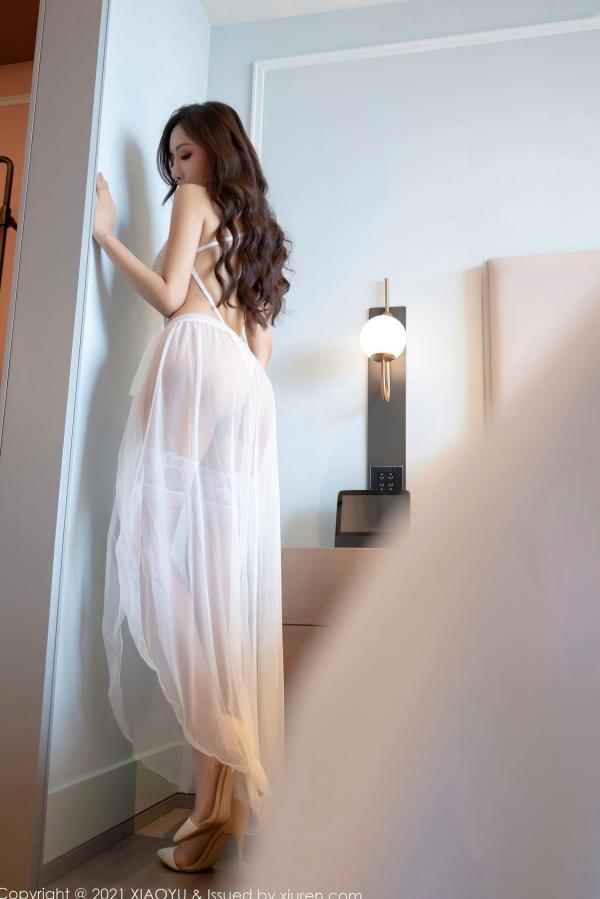 王馨瑶   XiaoYu语画界-610-王馨瑶Yanni-精致白色镂空蕾丝内衣诱惑写真-唯美透明白丝袜居家私房美图-2021.09.08第2张图片
