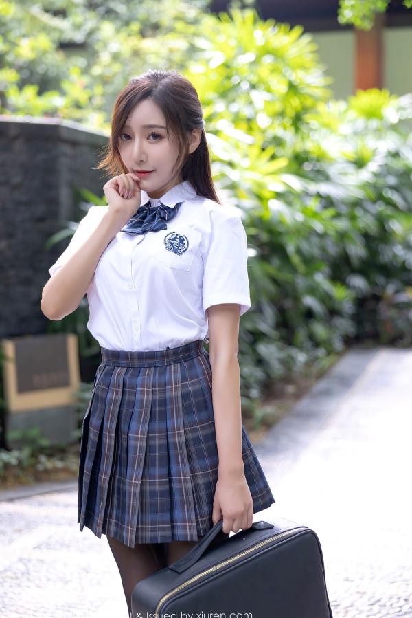 王馨瑶   XiaoYu语画界-604-王馨瑶Yanni-JK制服主题白色蕾丝内衣-2021.08.31 - 无圣光大尺度第6张图片