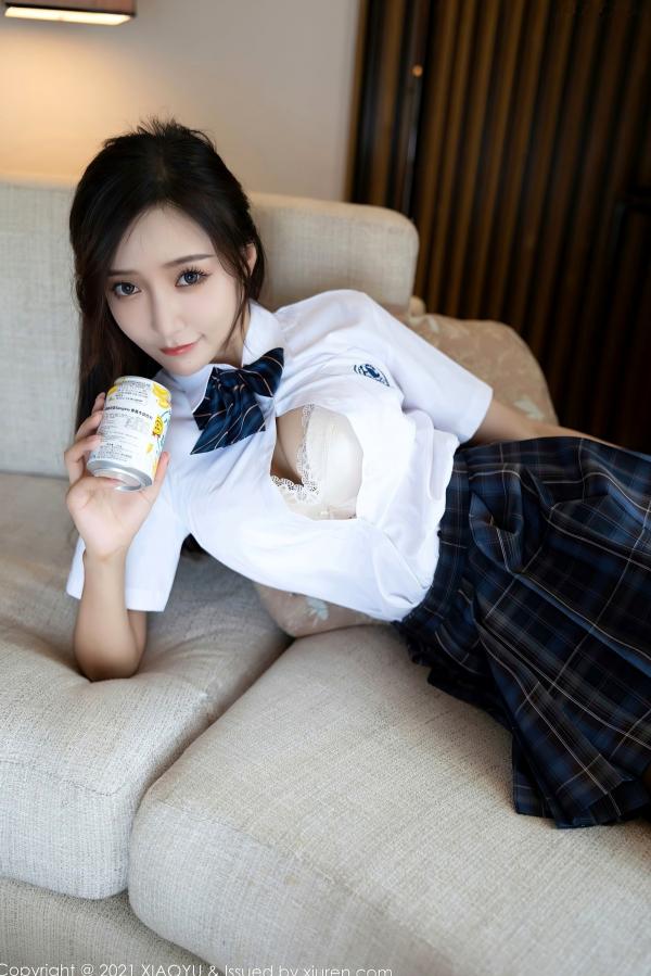王馨瑶   XiaoYu语画界-604-王馨瑶Yanni-JK制服主题白色蕾丝内衣-2021.08.31 - 无圣光大尺度第34张图片