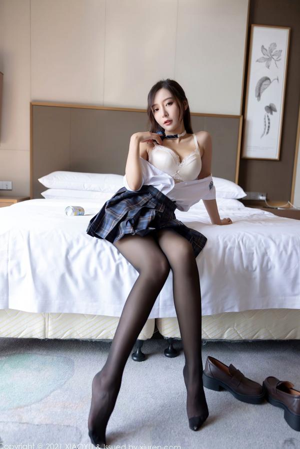 王馨瑶   XiaoYu语画界-604-王馨瑶Yanni-JK制服主题白色蕾丝内衣-2021.08.31 - 无圣光大尺度第57张图片