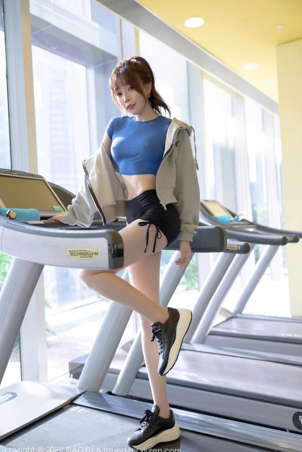 冯雨芝 芝芝  XiaoYu语画界-792-芝芝Booty-蓝色运动风私房写真-性感蕾丝诱惑-修长美腿-高颜值女神无圣光第7张图片