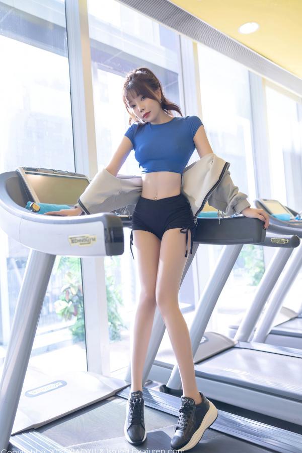 冯雨芝 芝芝  XiaoYu语画界-792-芝芝Booty-蓝色运动风私房写真-性感蕾丝诱惑-修长美腿-高颜值女神无圣光第14张图片