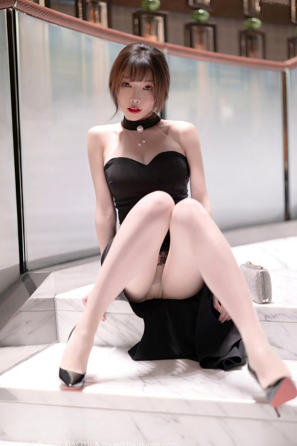 冯雨芝 芝芝  XiaoYu语画界-765-芝芝Booty-黑色蕾丝诱惑-精致超薄肉丝与高跟鞋-私房照大尺度写真第7张图片