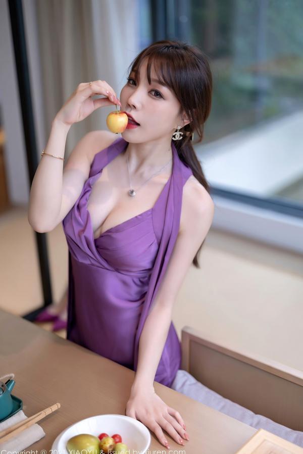 冯雨芝 芝芝  XiaoYu语画界-634-芝芝Booty-紫色长裙与镂空黑丝私房诱惑-2021.10.18-无圣光大尺度第42张图片