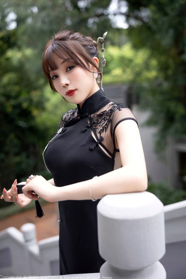 冯雨芝 芝芝  芝芝Booty古韵黑色旗袍诱惑，透视黑丝大尺度私房写真，极致身材尽显无圣光，古典与性感的完美融合第6张图片