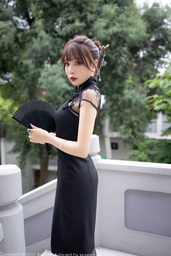 冯雨芝 芝芝  芝芝Booty古韵黑色旗袍诱惑，透视黑丝大尺度私房写真，极致身材尽显无圣光，古典与性感的完美融合第8张图片