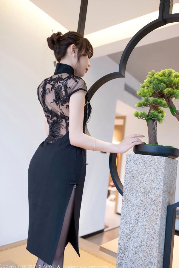 冯雨芝 芝芝  芝芝Booty古韵黑色旗袍诱惑，透视黑丝大尺度私房写真，极致身材尽显无圣光，古典与性感的完美融合第33张图片