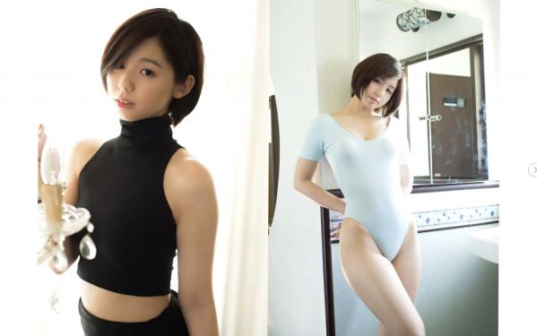 小池里奈   小池里奈 - 禁断の美体：清纯短发女神演绎红裙比基尼与运动连体衣性感写真合集第16张图片