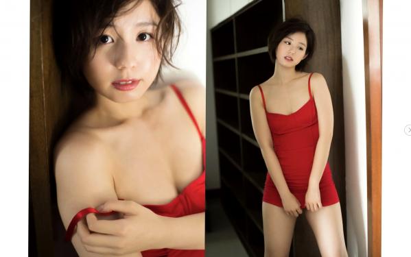 小池里奈   小池里奈 - 禁断の美体：清纯短发女神演绎红裙比基尼与运动连体衣性感写真合集第24张图片
