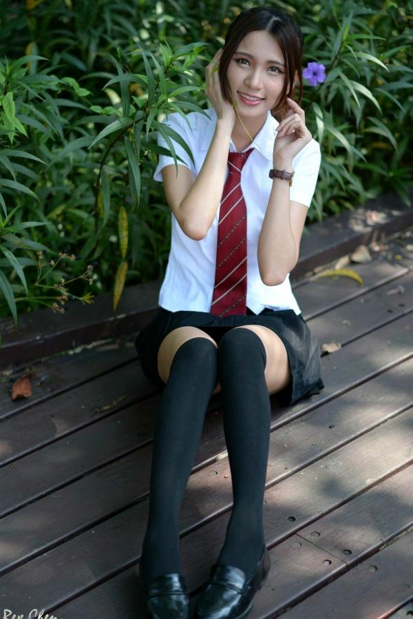 蔡譯心 蔡译心  台湾模特蔡译心校园制服与运动健身写真集，清纯校服诱惑与活力美腿运动照合集第35张图片