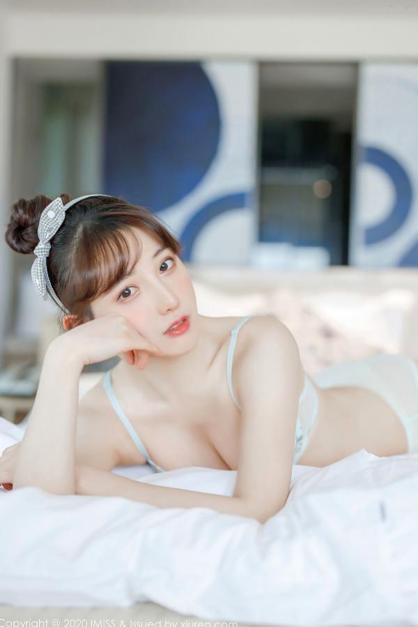 劉奕寧 刘奕宁  IMiss爱蜜社-481-刘奕宁-唯美私房床照, 清新甜美纯欲风, 条纹衬衣性感诱惑, 无圣光大尺度唯美写真第17张图片