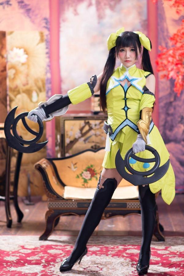 喬喬兒 乔乔儿  台湾模特乔乔儿：孙尚香COSPLAY写真全集，古风战甲与黑丝长腿的碰撞第1张图片