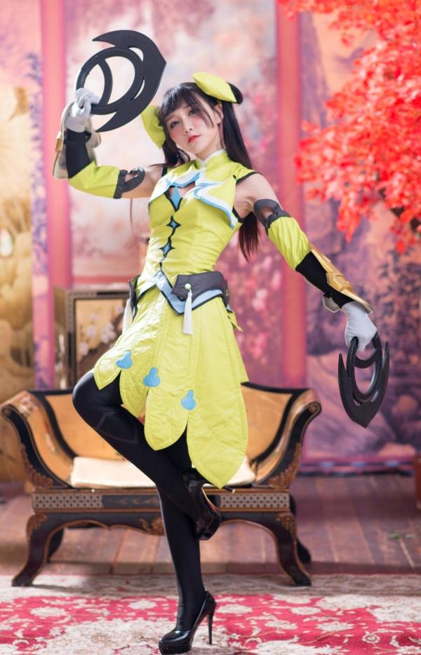 喬喬兒 乔乔儿  台湾模特乔乔儿：孙尚香COSPLAY写真全集，古风战甲与黑丝长腿的碰撞第6张图片
