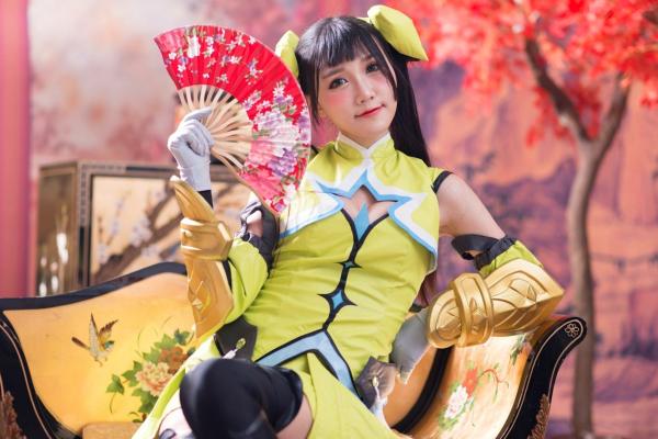 喬喬兒 乔乔儿  台湾模特乔乔儿：孙尚香COSPLAY写真全集，古风战甲与黑丝长腿的碰撞第10张图片
