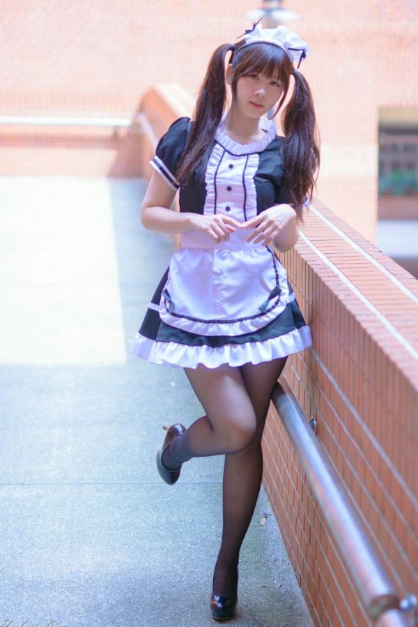 ベッキー   台湾正妹Becky中央大学户外写真，清纯校服与甜美女仆装角色扮演 [92P]第45张图片