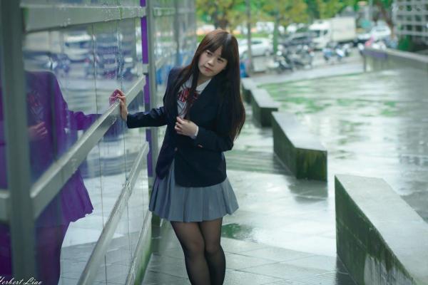 ベッキー   台湾正妹Becky实践大学校服写真，jk制服气质学妹清纯街拍第1张图片